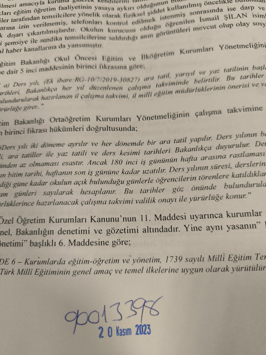 ogretmensendika's tweet photo. Kandilli Koleji Kurucu Temsilcisi ve Yönetimi ile ilgili gerek savcılık gerek Milli Eğitim Bakanlığı üzerinden suç duyurusunu Sendika olarak yaptık. Sendikal faaliyeti fiziki saldırı ile engelleyen, sendikal varlığı yalan itham ve yakıştırmalar ile yasa dışı bir yere çekmeye+ https://t.co/EB7p09WFlT