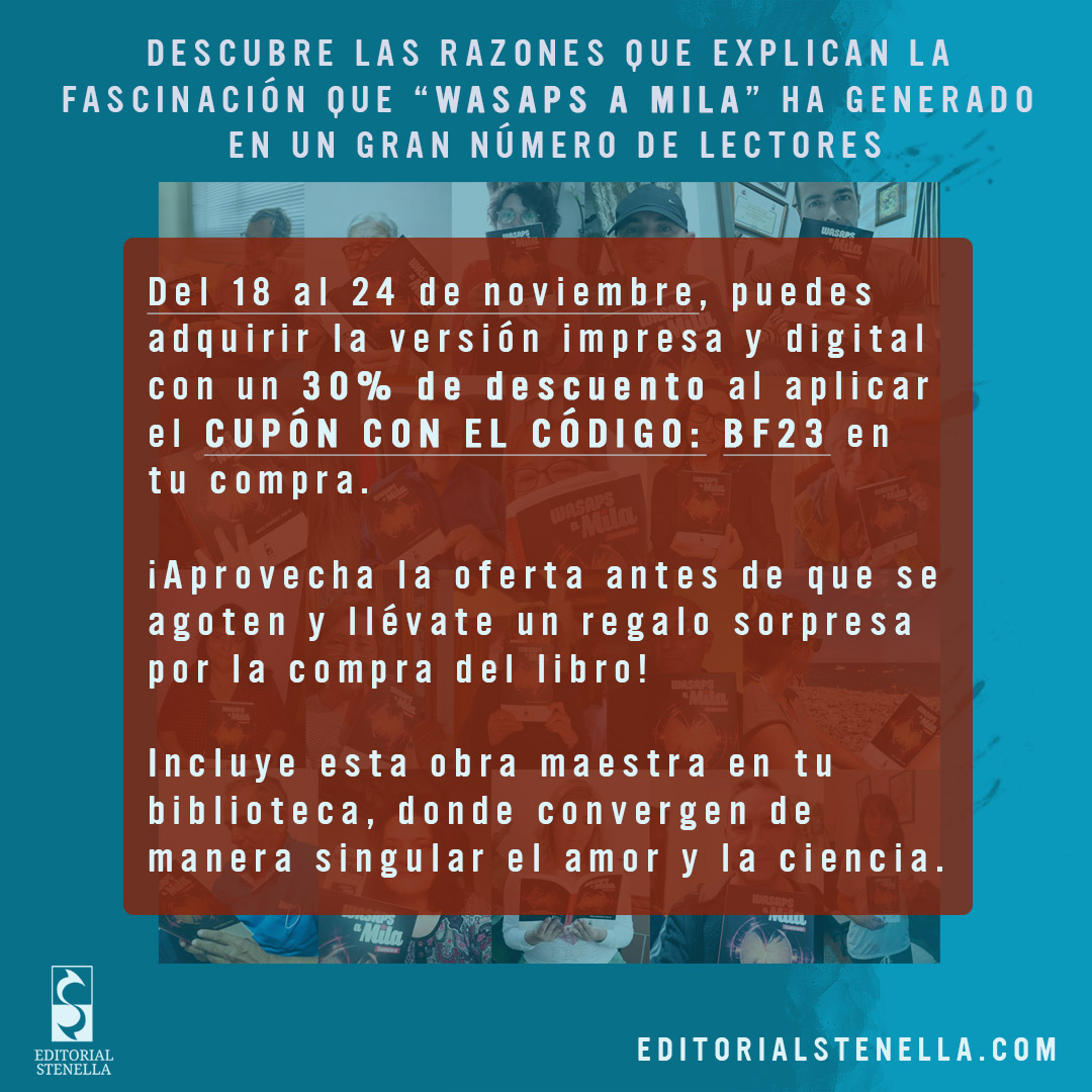 Ed_Stenella's tweet photo. Descubre las razones que explican la fascinación que “WASAPS A MILA” ha generado en un gran número de lectores. ¡La crítica lo respalda plenamente!
Visita nuestra tienda en línea ⬇️ 
https://t.co/Q6YbAYFDcs  
#BookReviews #blackfriday2023 #editorialstenella #stenellalibros https://t.co/TPhgxI1yXc