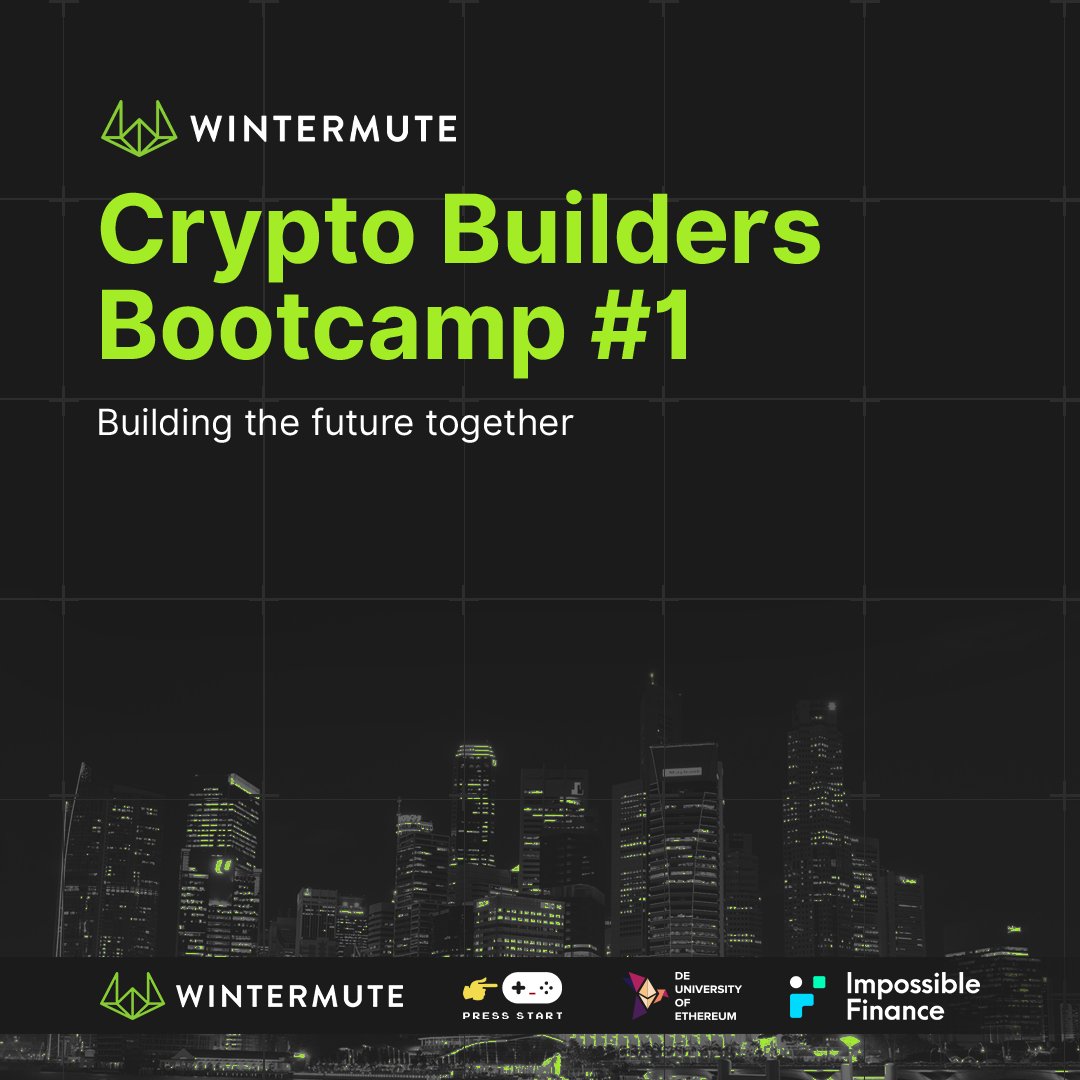 Introducing Crypto Builders Bootcamp #1 🚀

We're thrilled to partner with <a href="/wintermute_t/">Wintermute</a> to bring you this free 4-week online course, in collaboration with <a href="/impossible_/"></a> &amp; <a href="/deUETH/">De University of Ethereum</a>.

Learn the essential skills to building a successful crypto startup.

👇
