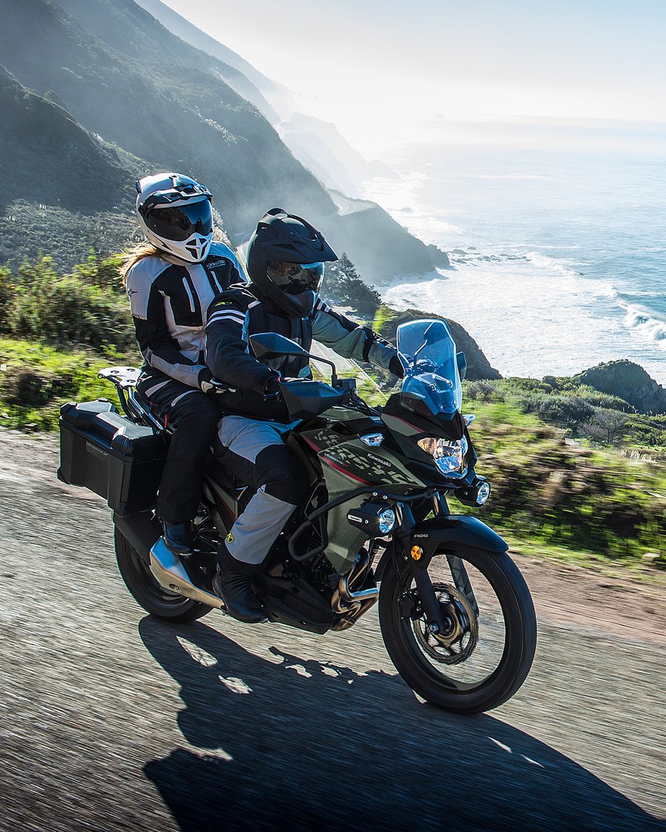 KawasakiUSA's tweet photo. The 2024 #VersysX300 was built for solo cruising or sharing the views. How do you enjoy the #GoodTimes? #Kawasaki https://t.co/dHA8hys3vD
