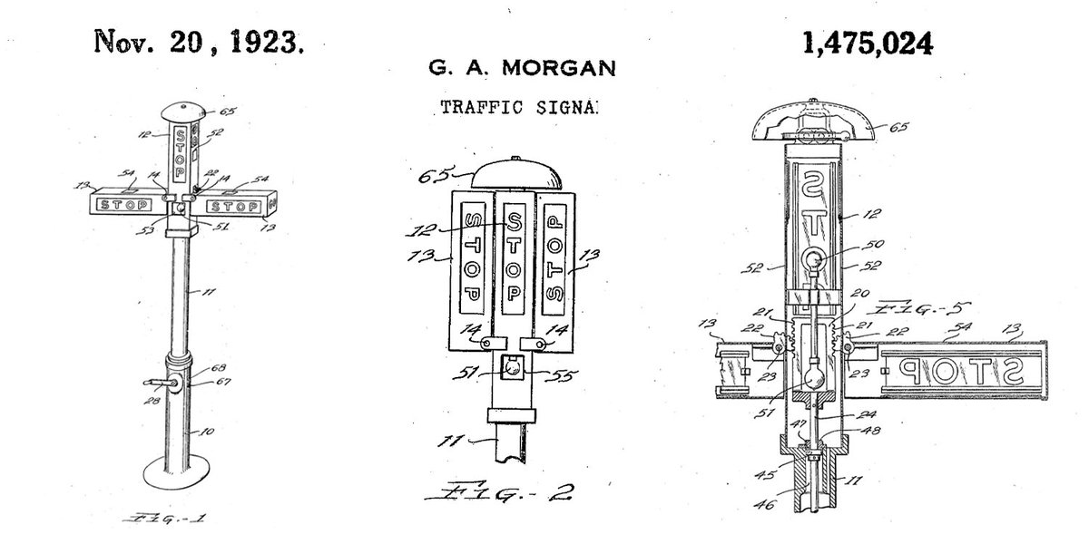 uspto's tweet photo. Safety first! Inventor Garrett Morgan was granted a patent for an improved traffic signal #OTD 100 years ago. Read about his inspiration in our latest #JourneysOfInnovation: https://t.co/2z6wFzk4Ft https://t.co/LboJHGEq9f