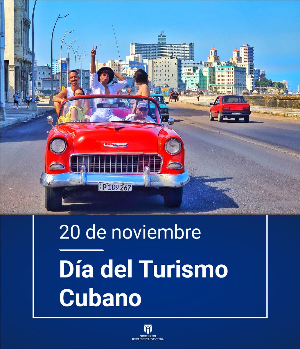 En el #DíaDelTurismoCubano felicitamos a todas las personas que aportan al desarrollo de este sector de gran importancia para el impulso de la economía de nuestro país.
#UnidosXCuba 🇨🇺