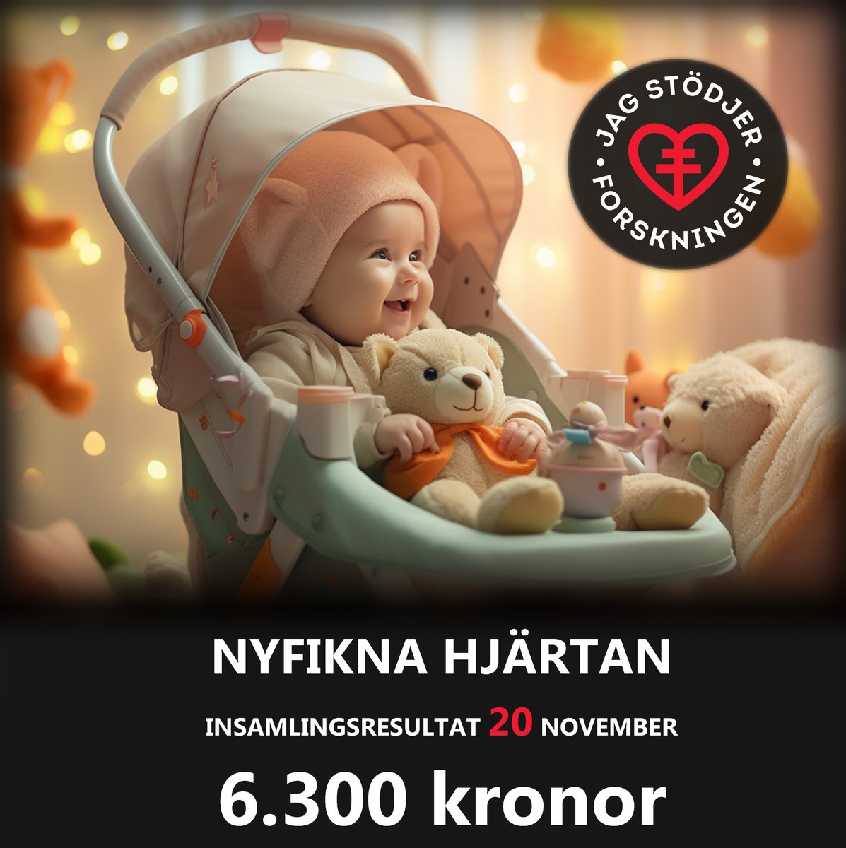 ADsept19's tweet photo. Kampanjen hos @hjartlungfonden som heter #NyfiknaHjärtan har samlat in 6300 kronor till Hjärt-Lungfondens viktiga arbete med att stödja svensk forskning kring hjärtkärlsjukdomar och också sprida kunskap och driva påverkan baserat på forskningens resultat #graviditet #bav #ftad https://t.co/JvFRhfMHZq