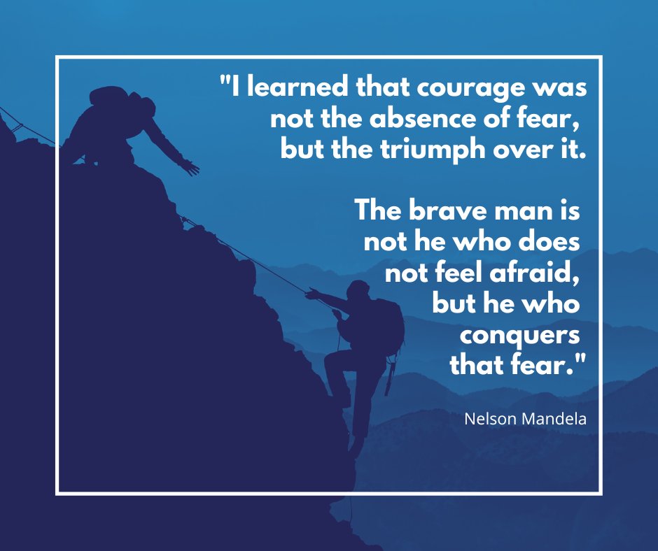 'The brave man is not he who does not feel afraid, but he who conquers that fear' - #NelsonMandela. #MotivationMonday #InspirationalQuote