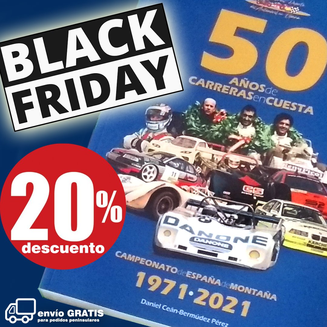📣 Oferta #BlackFriday 
Todos los pedidos de '50 años de carreras en cuesta' #50CEM 📘 recibidos hasta este domingo, 26 de noviembre del 2023, tendrán un descuento del 20% y envío gratis a la península.
ℹ️ Información sobre el libro y como pedirlo 👉 citadecampeones.com/50cem-carreras…