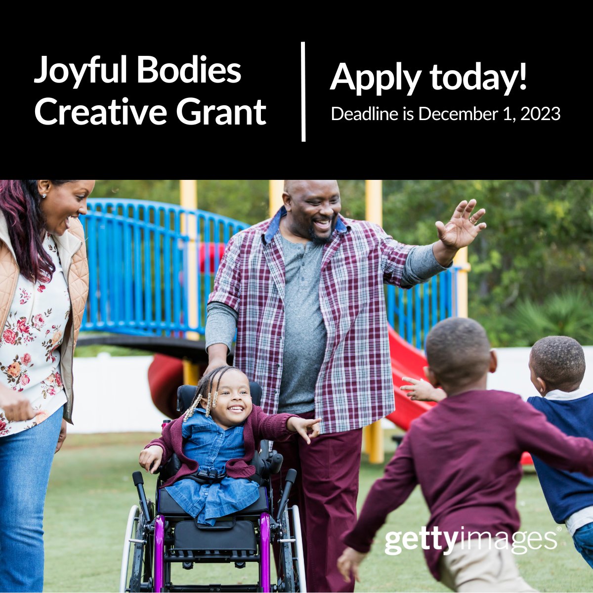 ⚠️NEW DUE DATE! Verizon partnered with @GettyImages & @NDLA_GetReal to support artists & highlight the strength & beauty of the disability community through the Joyful Bodies: Celebrating Diversity and Resilience grant. Applications open until December 1: grants.gettyimages.com/en/grants/joyf…