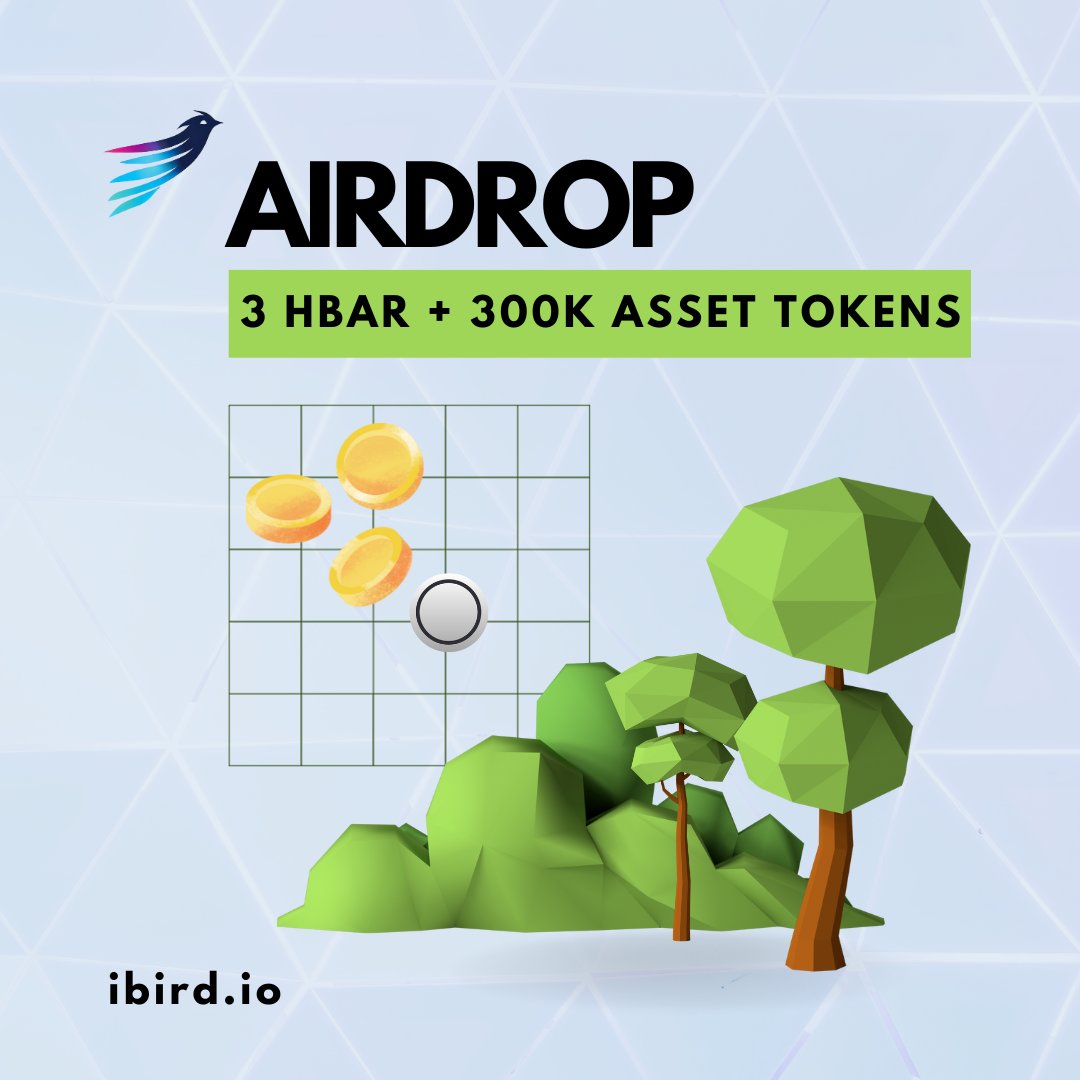 iAssetsOrg's tweet photo. 1️⃣ Join https://t.co/KSFfYxnFad &amp; post 
"Hello Web3 social media"

2️⃣ Follow, RT, reply your ibird post link, tag 3 friends

3️⃣ Share your reply link &amp; account id on 
https://t.co/a8a4u3U0Z8

for
3 #HBAR + 300K $ASSET Tokens Airdrop! 🌟
Limited to the first 100 enthusiasts. https://t.co/iRiPxxcy80