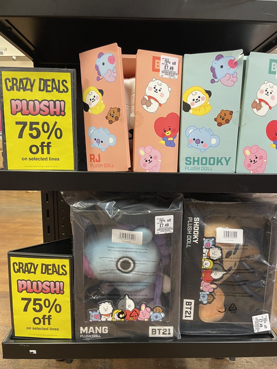 ⚠️ HMV CRAZY DEALS ⚠️ Black Friday has arrived early at HMV! Select BT21 lines including cushions & plushies are 75% off, perfect Christmas gifts for any BTS army! 💜 #hmvcrazydeals #bts #bt21 #kpop #blackfriday