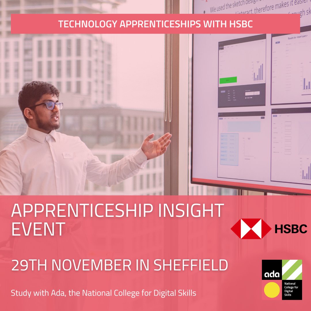 AdaCollege's tweet image. Ada &amp;amp; @HSBC invite you to a Welcome Evening at Grosvenor House on Nov 29th, 4 pm. Here, you can meet some of our people and learn more about the latest apprenticeship opportunities. Register for free here: ow.ly/zKV950Q5rgp #apprenticeships #alwaysada #digitalnetworking