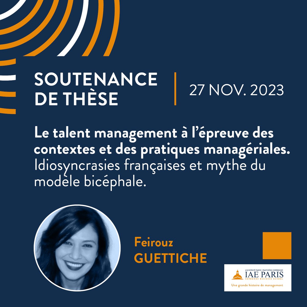 Il était une fois, Feirouz GUETTICHE RDV lundi prochain à 14h pour assister à sa soutenance de #thèse. 🔎 Infos et inscriptions 🔽 iae-paris.com/fr/nos-actuali…