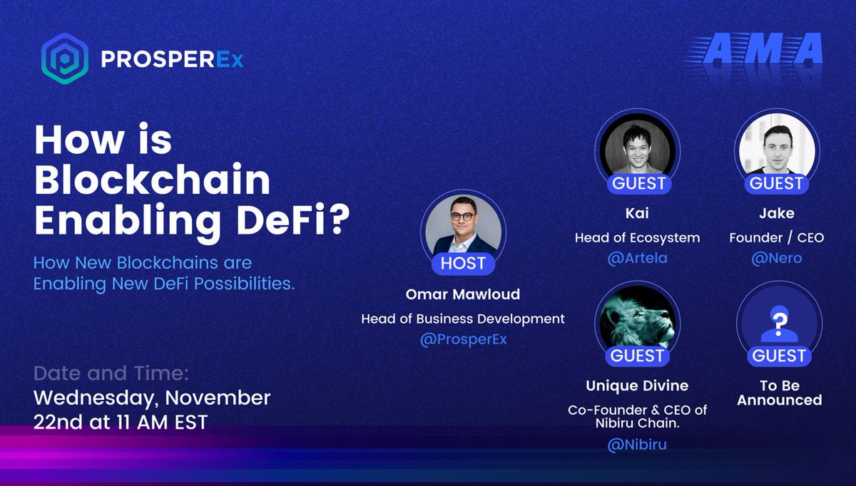 🚀 Join our Twitter Space: 
"How is Blockchain Enabling DeFi?" 🌐

📅 Date: Wednesday, November 22nd
⏰ Time: 11 AM EST UTC-5
🔗 Space Link: x.com/i/spaces/1yNGa…

Dive into the world of DeFi and explore how new blockchains are unlocking unprecedented possibilities! 💡

🎙️
