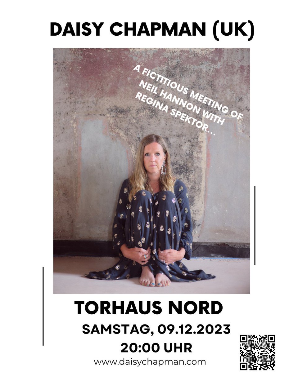 Daisy Chapman (UK) @ Torhaus Nord Bremen, Liegnitzstrasse 63, 28237 Bremen.

Samstag, 09.12.2023; 20:00 Uhr  
Eintritt frei, Spenden sind willkommen1

Ein fiktives Treffen von Neil Hannon mit Regina Spektor könnte der erste Versuch sein ihren Stil zu beschreiben.