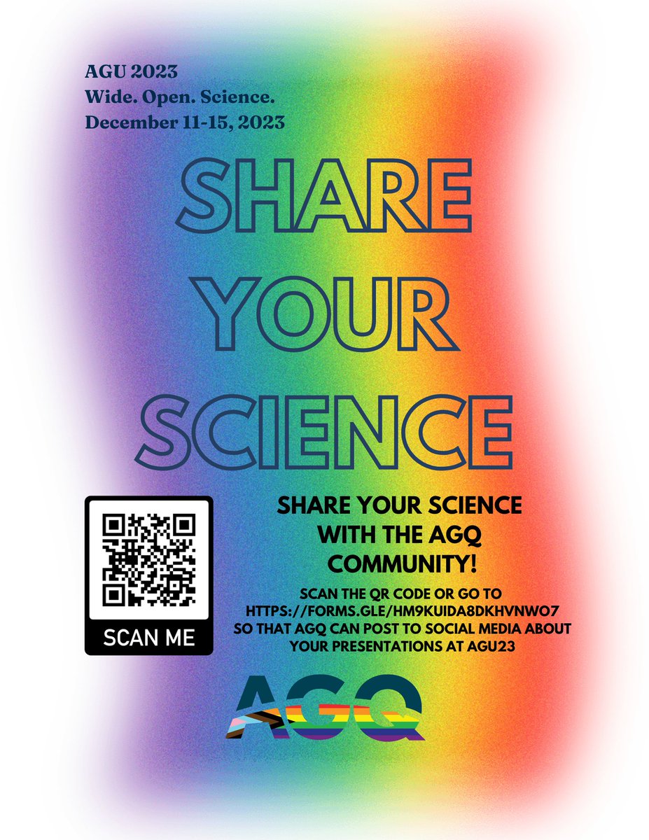 AGQ (@queeragu) on Twitter photo If you'll be attending the <a href="/theAGU/">AGU (American Geophysical Union)</a> annual meeting a few weeks, consider filling out this quick form, and AGQ will share your presentation information with the community! forms.gle/AYaWULLJqvrckt… If you'll be attending the <a href="/theAGU/">AGU (American Geophysical Union)</a> annual meeting a few weeks, consider filling out this quick form, and AGQ will share your presentation information with the community! forms.gle/AYaWULLJqvrckt…