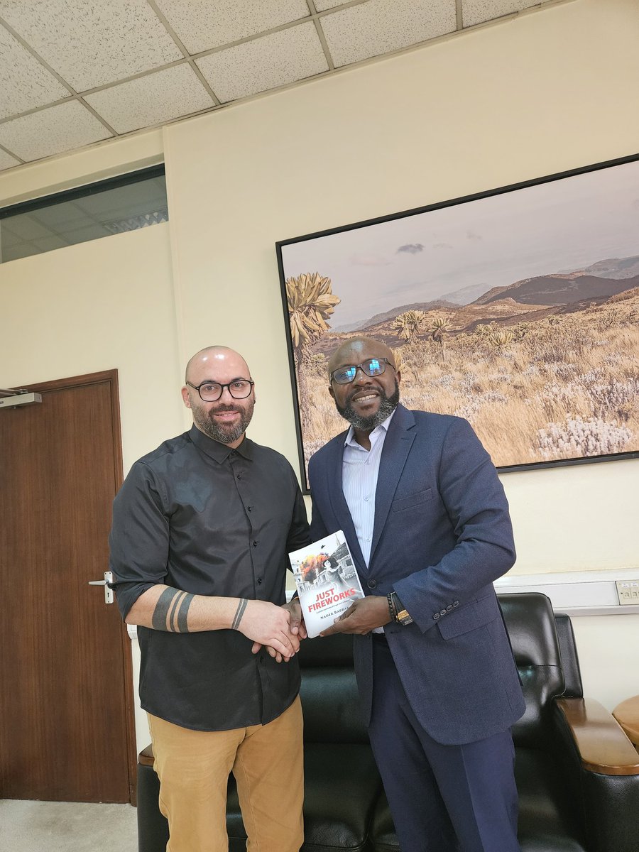 nyamadon's tweet photo. My muko @NaderBarrak has written an interesting memoir about his childhood in war-torn Lebanon. It was a pleasure receiving an autographed copy of  "Just Fireworks" & can't wait to imbibe a first-hand account of tales of Beirut from the 1980s, which I had only interfaced with in spy movies and novels. Congratulations "mukwasi".