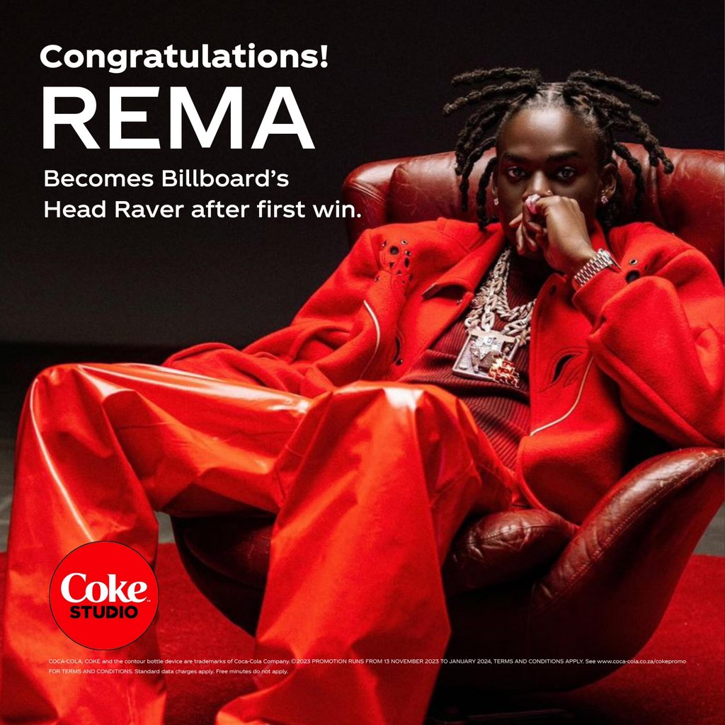 🏆Major milestone unlocked! @heisrema takes the spotlight as Billboard's Head Raver after clinching his first win. Congratulations on this incredible achievement! 🎉🔥 #CocaColaNG #CokeStudio