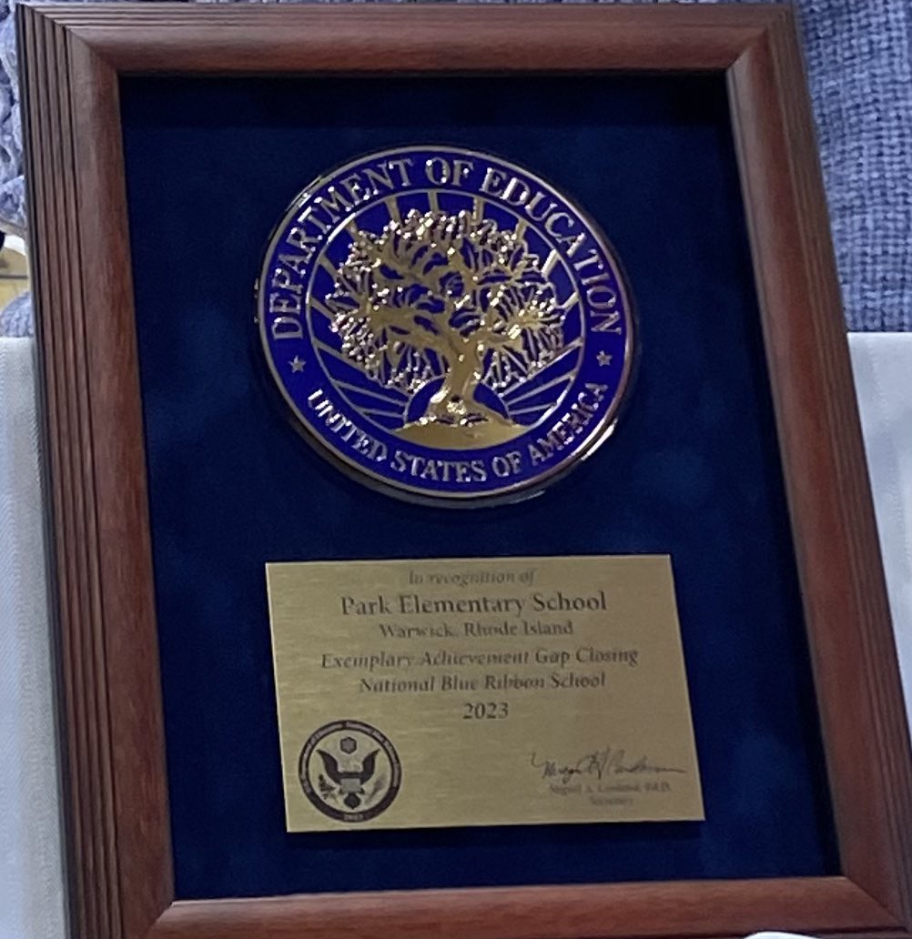 Great celebrating Park Elementary School’s Blue Ribbon award this morning! Keep up the great work 🎉 <a href="/WarwickSchools/">Warwick Schools</a> <a href="/RIDeptEd/">Rhode Island Department of Education (RIDE)</a>
