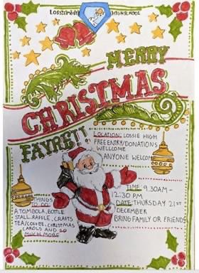 Well done to Nancy Burke, our S2 Christmas Fayre poster competition winner!! Come along . All welcome. Thursday 21st December. 🎄@LossieHigh <a href="/LhsWellbeing/">Lossie High Health and Wellbeing</a> <a href="/hub_high/">The HUB at Lossiemouth High</a>