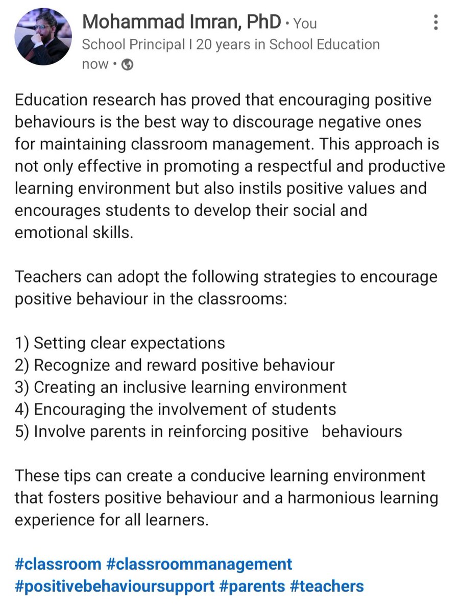 imran_1978's tweet image. The positive learning environment in the classroom.
#classroommanagement #teachersoftwitter
#positivebehaviour 
#Parents