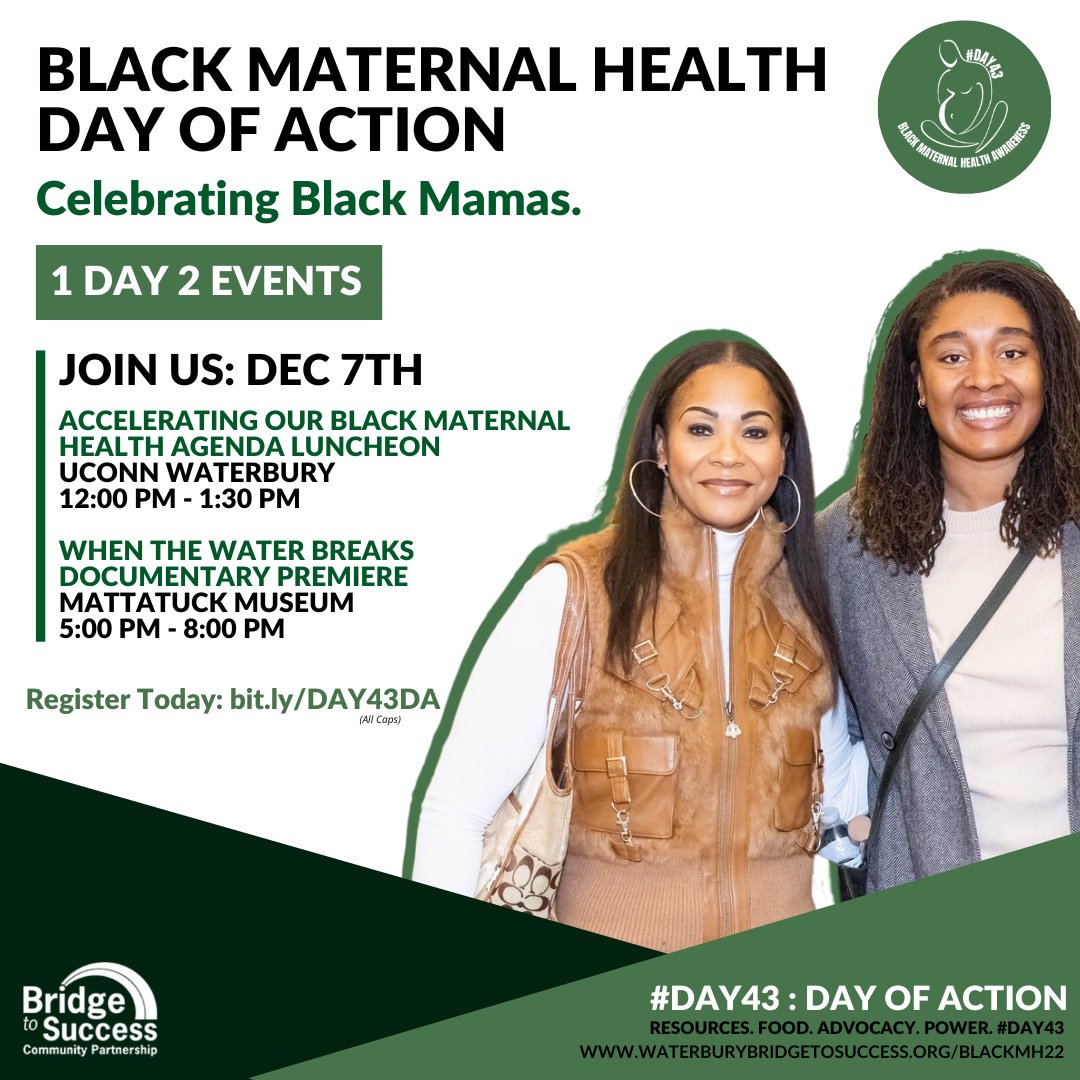 🌟 Mark your calendars! December 7th is our Day of Action for Black Maternal Health. Let's raise our voices and make a difference! Register Today:  bit.ly/DAY43DA #BlackMaternalHealth #communityaction