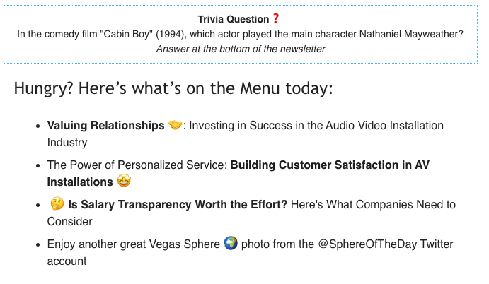 BreakfastBitez's tweet photo. Check out what's on today's menu: (link in bio)

#avtweeps #integrators #audiovideo #hometheater #smarthome #smarthometechnology #cedia https://t.co/vNmweYNHrf