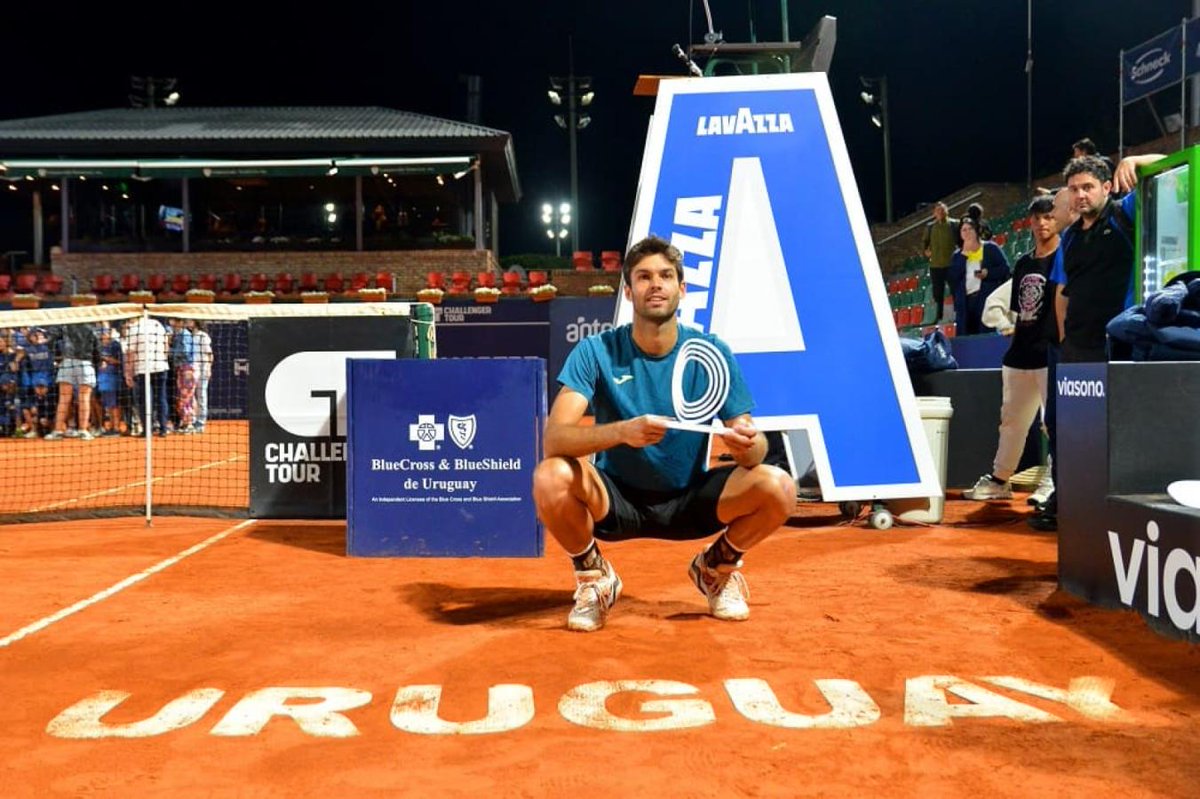 aro_lg's tweet photo. #uruguayopen Facundo Díaz Acosta 🇦🇷 se consagró campeón en la edición 2023 de este Challenger tras el retiro de Thiago Monteiro 🇧🇷 cuando el joven argentino iba 6-3 4-3. Díaz Acosta se ubica desde hoy en el puesto 93 del ranking ATP https://t.co/VzNSdet68Q