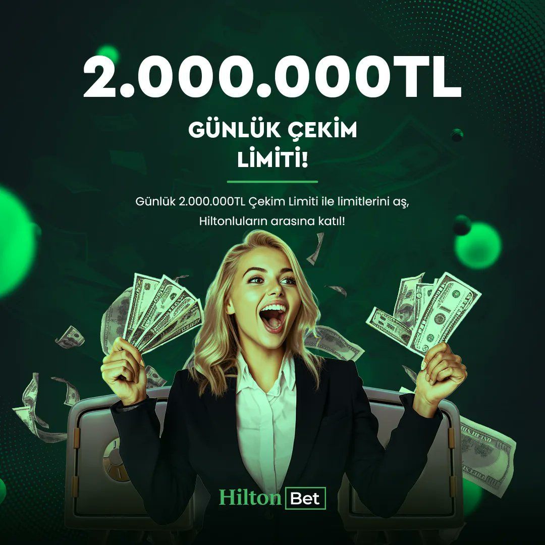 💰Vurgun yapmaya hazır mısın? 💸Milyoner olmak için yerini al ve Günlük 2.000.000 TL Çekim Limiti'nin keyfini sür. Benzersiz dünyada benzersiz kazancın keyfini doya doya yaşa.😍 ✅Büyük oynayanların ve büyük kazananların adresi. 🔗bit.ly/45R5MJA