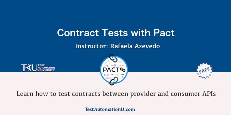 TestAutomationU's tweet photo. Learn about the advantages of contact tests, how to set up a framework using pact-js, + more! 👏 

Take the course now with @azevedorafa_com️ ⤵️  

https://t.co/A4e0yr3HhE https://t.co/t5KCPEZ44g