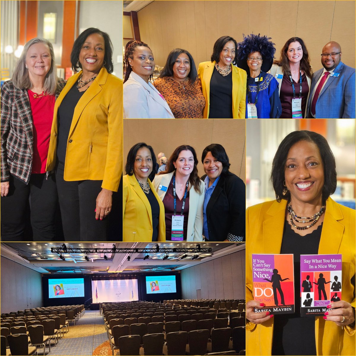 SaritaMaybin's tweet photo. What a treat to meet @ILschoolboards staff and conference participants at my keynote for the 90th IASB IASA IASBO Joint Annual Conference in Chicago. Also nice to see both my books displayed at the conference bookstore!
#iljac23
#keynotespeaker
#worktogetherbetter https://t.co/6fGReIOTWm