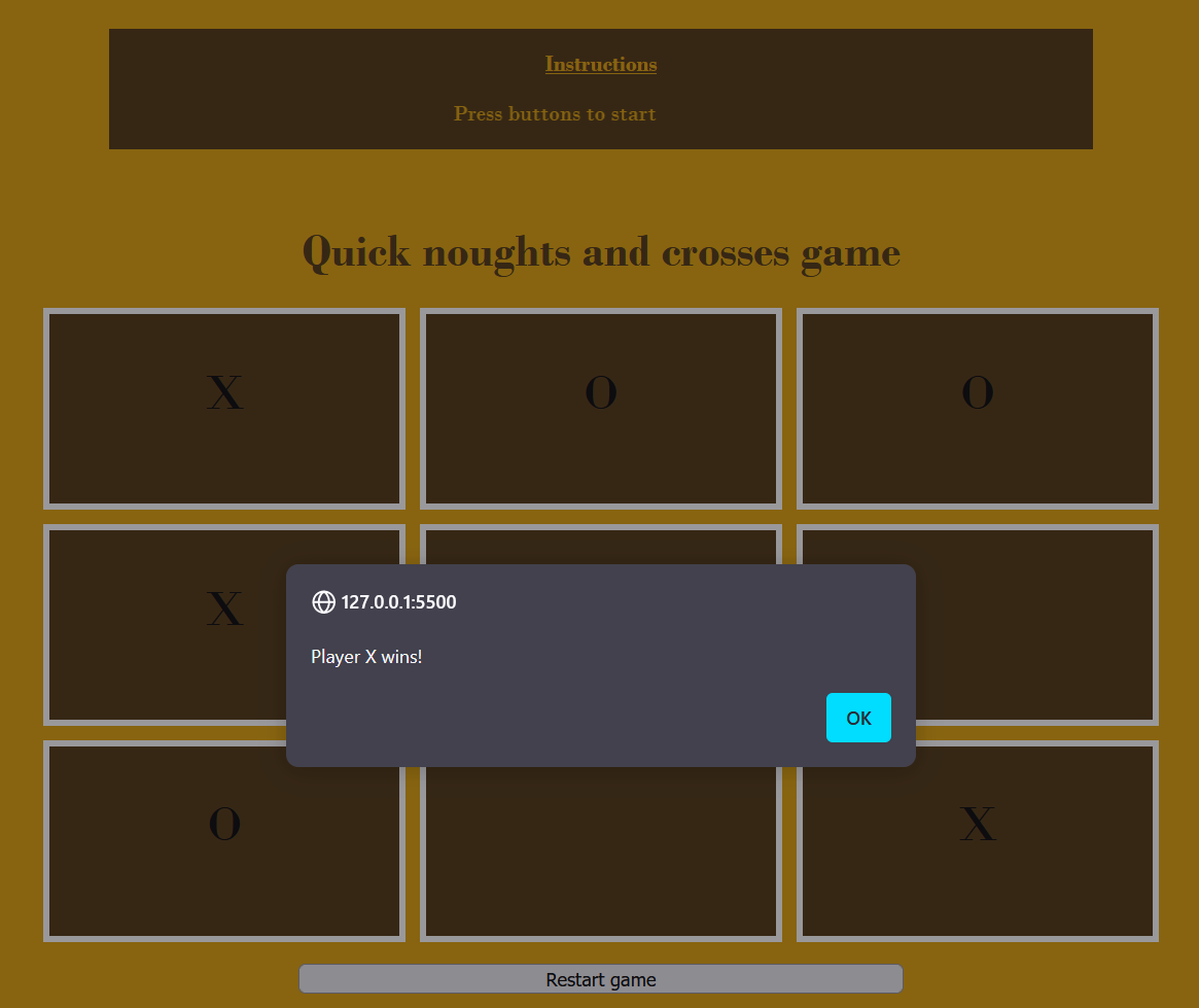 JDiffey66005's tweet photo. Nov 20th - developer diary! 📅
🐬 Challenge: I wanted to challenge myself to see if I could make a noughts and crosses app in an evening.
🐘 How it went: My code for the game logic was long so I had to use a code-bot to find a more modular way to handle the game-logic. #Coding https://t.co/9mffI4tJS8
