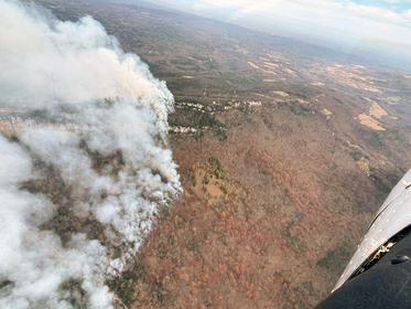Aerial image of the Sauratown Mountain Fire taken from NCFS P-18