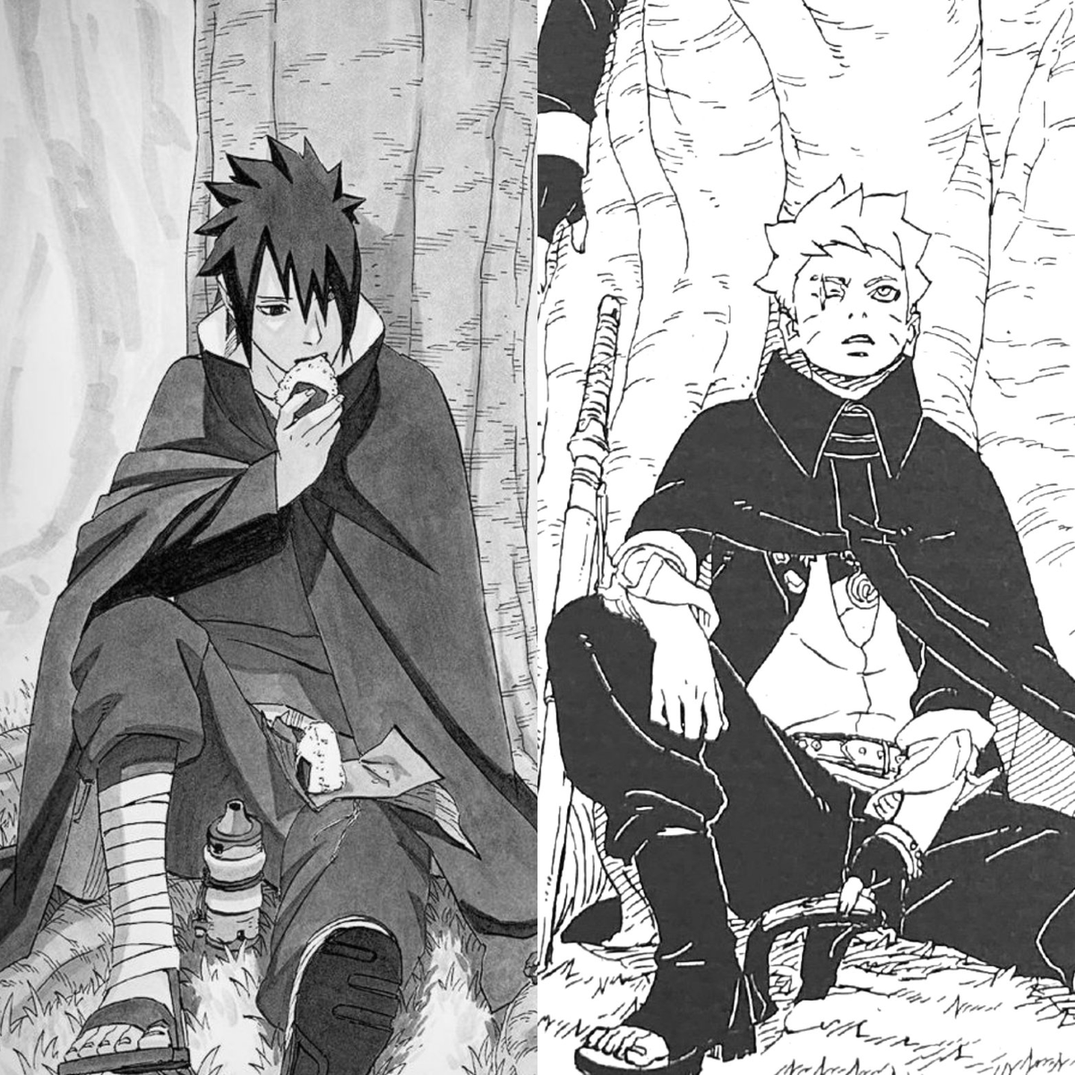 Worllff's tweet photo. Le chapitre 4 de Boruto Two Blue Vortex est un classique, le parallèle entre ces deux planches est grandiose. https://t.co/nkbnGzDH36