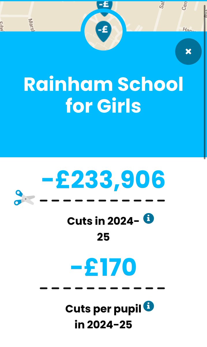 MedwaySchoolCut's tweet photo. Medway schools will be suffering under the @MedwayTories @UKGeorgeP @WayneSpring2 @Kaamartei 

Under @Conservatives @RainhamGirls will see a £233k cut with £170 loss per pupil in 2024. https://t.co/8tHVISakU9