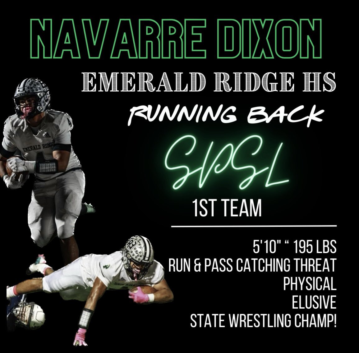 🌟Senior Spotlight🌟
RB/LB Navarre Dixon 
Checkout his film 👇

hudl.com/v/2MJXJF