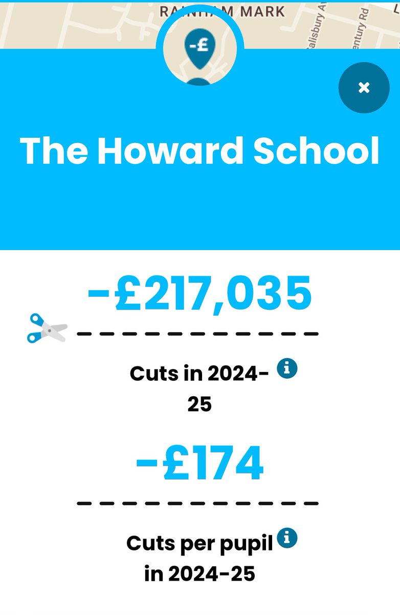 MedwaySchoolCut's tweet photo. Medway schools will be suffering under the @MedwayTories @UKGeorgeP @WayneSpring2 @Kaamartei 

Under @Conservatives @TheHowardTHAT will see a £217k cut with £174 loss per pupil in 2024. https://t.co/VpY6JABE04