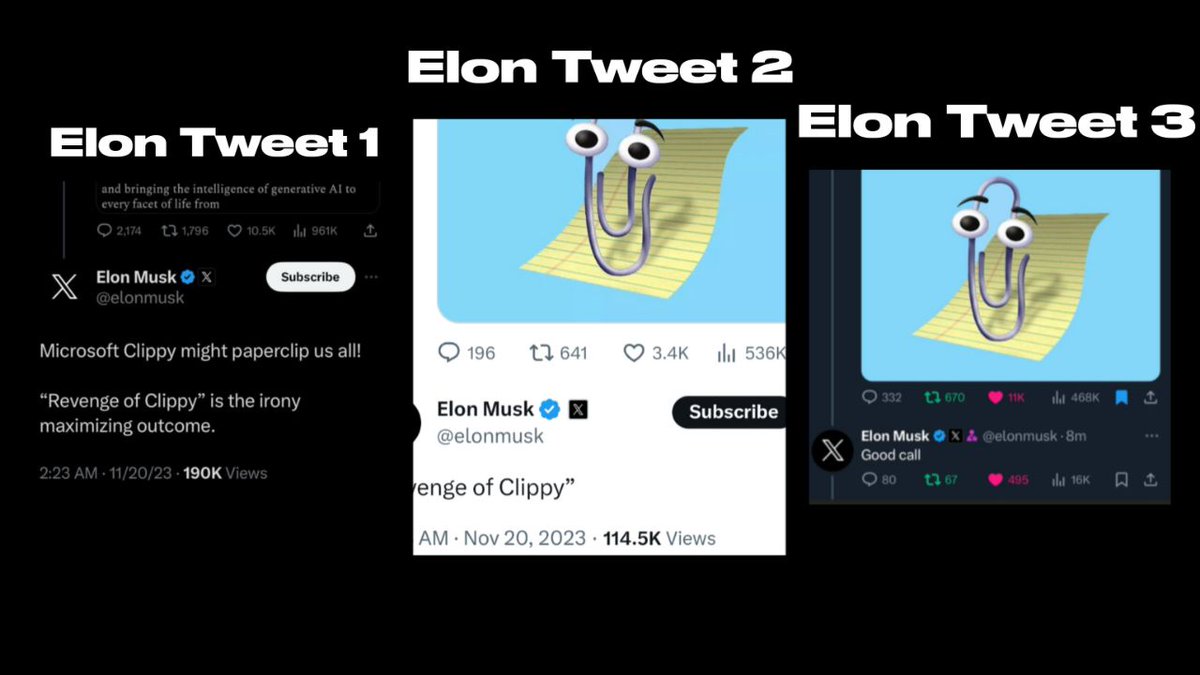 Clippy_Coin's tweet photo. Looks like #Clippy is the talk of the Town right now. @elonmusk tweeted us 3 Times in the last 24 hours. Looks like the 𝐑𝐞𝐯𝐞𝐧𝐠𝐞 𝐨𝐟 𝐂𝐥𝐢𝐩𝐩𝐲 is Upon us ! 

#Clippy     #CLIPPYAI https://t.co/6RiH0tUIDh