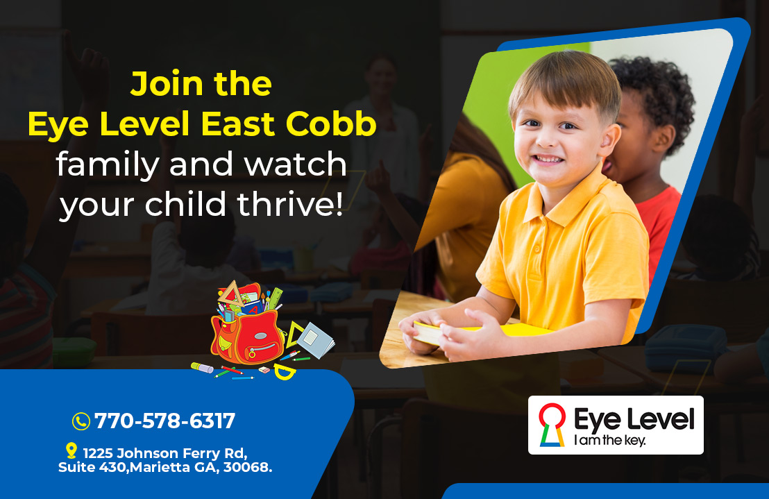 EyeLevelECobb's tweet photo. Looking for a place where your child can learn and grow at their own pace? Look no further than Eye Level East Cobb! Our individualized approach to learning helps every child reach their full potential.
For more information
👉👉https://t.co/9FFBXXbThR (or)
📞📞(770) 578-6317 https://t.co/xd6FjXxGJr