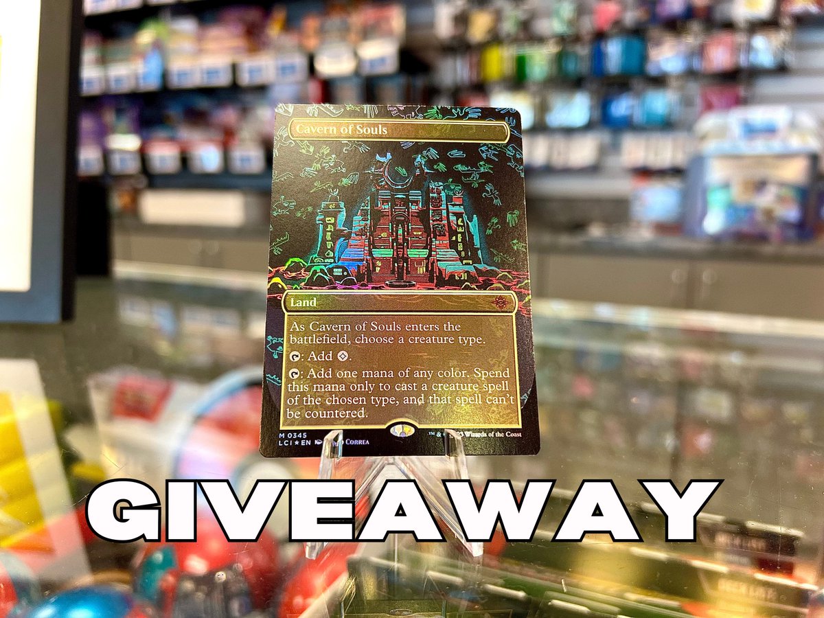 CAVERN FOR CAVERN To celebrate the release of The Lost Caverns of Ixalan we are giving away one foil showcase Cavern of Souls! To enter for a chance to win just - 💖Follow us @CoolStuffInc - 🔁Like and Retweet this post Winner will picked Nov 25th! 🦖