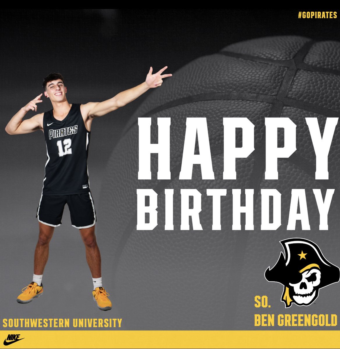 Wishing Sophomore guard, Ben Greengold a happy birthday!! #GoPirates🏴‍☠️🏴‍☠️