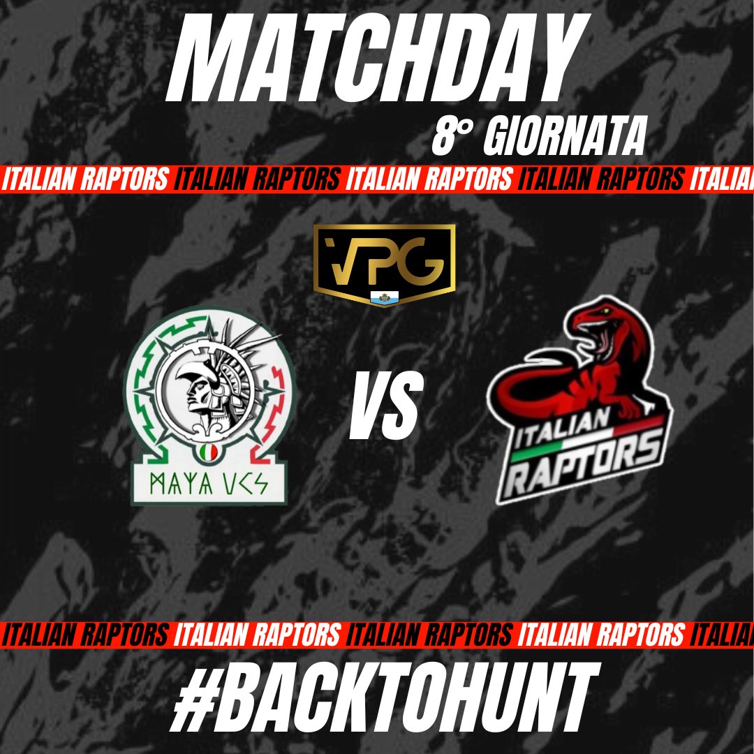 📌MATCHDAY  

🏆<a href="/VPGItaly/">VPG Italy 🇮🇹</a> - SERIE D1 - 12° GIORNATA 
🏠🆚@GoldenBullsVpc

🏆<a href="/VPGSanMarino/">VPG San Marino 🇸🇲</a>  - SERIE C - 8° GIORNATA 
✈️🆚 @MAYA_VCSteam