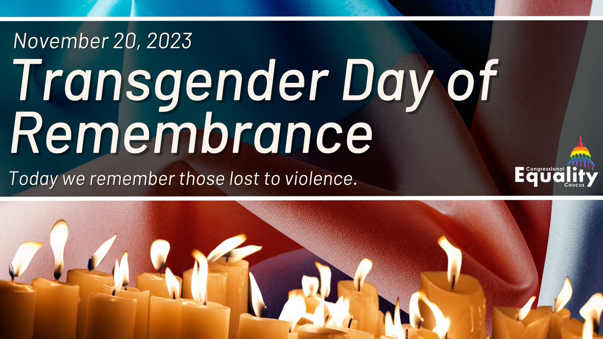 On this #TransgenderDayofRemembrance, we honor those trans lives lost to senseless violence and victimization. We also reaffirm our commitment to ending this cycle of hate and to advancing equality and justice for our communities.