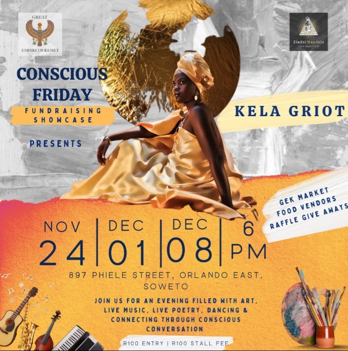After a four year hiatus, I am thrilled to be rocking out at @GEK_movement's #ConsciousFriday Catch me this Friday the 24th dropping poetry for revolution powered by Inkomokazi e cwebezela igolide uHet-Heru: the cosmic patron of the arts. It will be FIRE! Zwakala
