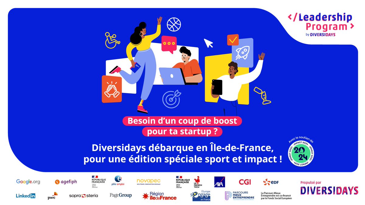 On cherche les pépites de l’entrepreneuriat à #impact et du #sport en Île-de-France 🔥
👉 Vous êtes à la tête d’un projet tech dans le monde du sport ou du e-sport ?
👉 voulez avoir un impact positif sur la société ?

Candidatez au Leadership Program 👉 airtable.com/app4t4oehlBKA9…