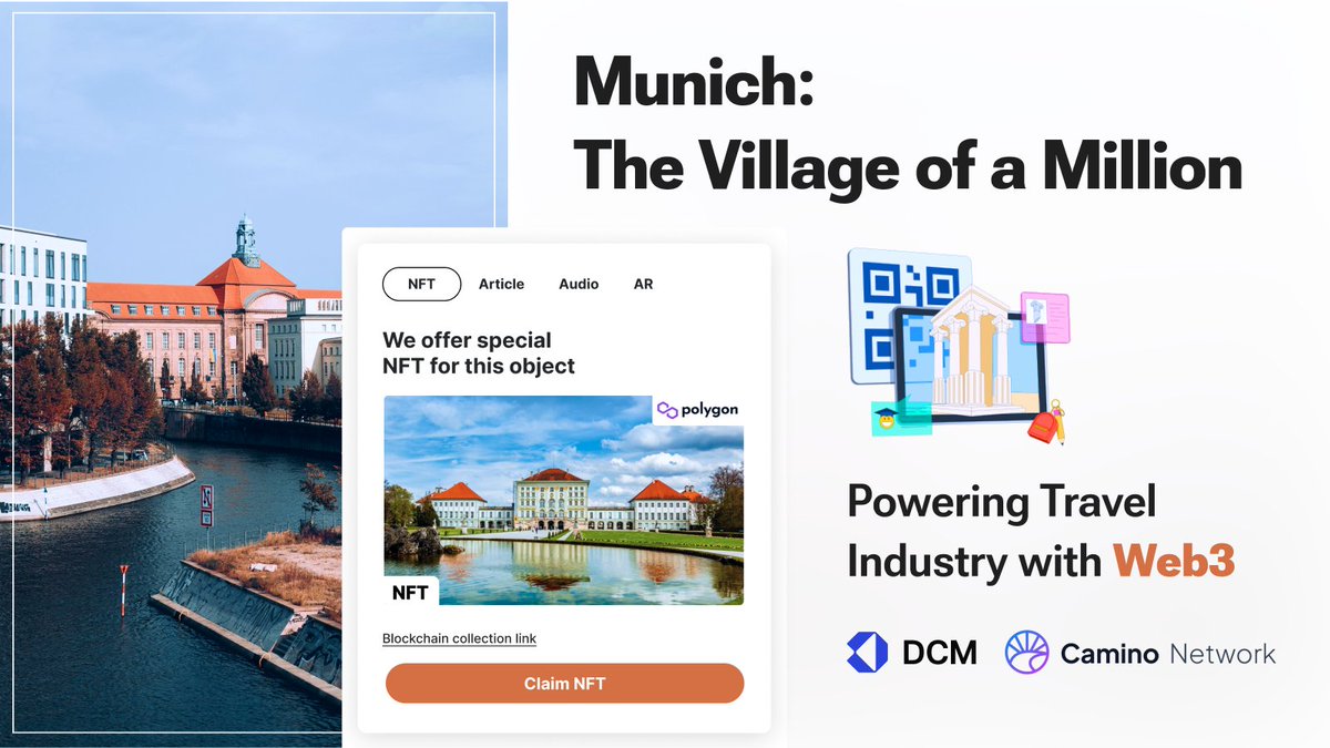 DCMSwiss's tweet photo. 🔥Spotlight #Travel City of the Day #Munich  .Take our customized #web3tours &amp; collect unique souvenir #NFTs. Be a part of the Travel 3.0 revolution with #DCMWeb3tours, powering the travel industry with #web3  . #web3experiences #web3travelecosystem #TravelTheWorld #traveltech https://t.co/EcHuErDWNP