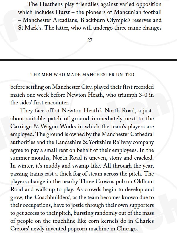 HarryRobinson64's tweet photo. On this day in 1880, Manchester United played their first recorded game.

Newton Heath L&amp;YR were beaten 6-0 by Bolton Wanderers' second XI. It was a long journey to FA Cup and title glory three decades later...

The full story is in my book, available ⬇️

https://t.co/QEjKsMKCRy https://t.co/hQ6hR342yu