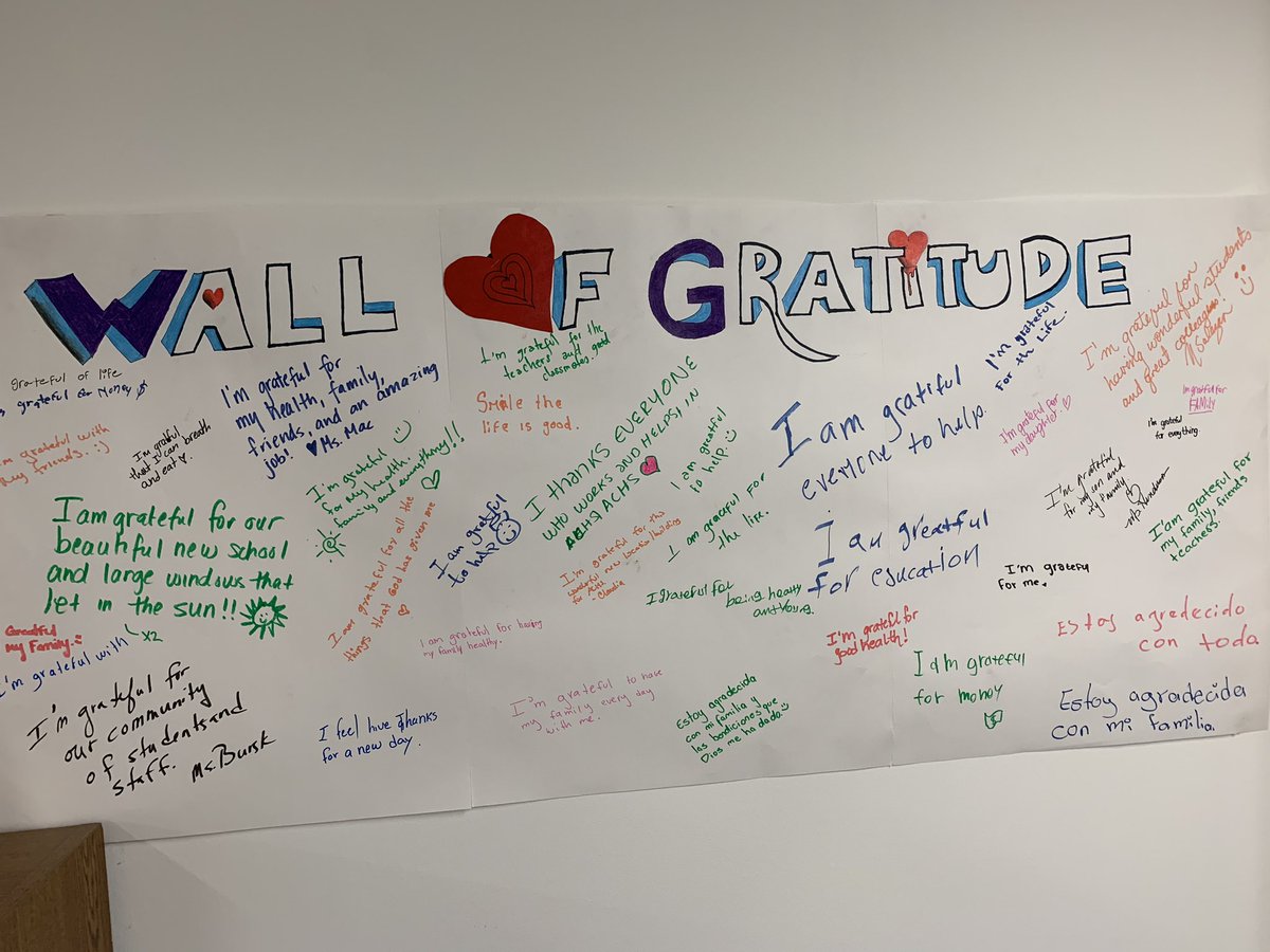 It is sweet to be grateful at ACHS. Fostering gratitude with sweets, pie and hot cider, and a space to share some gratitude. #ACHSPride