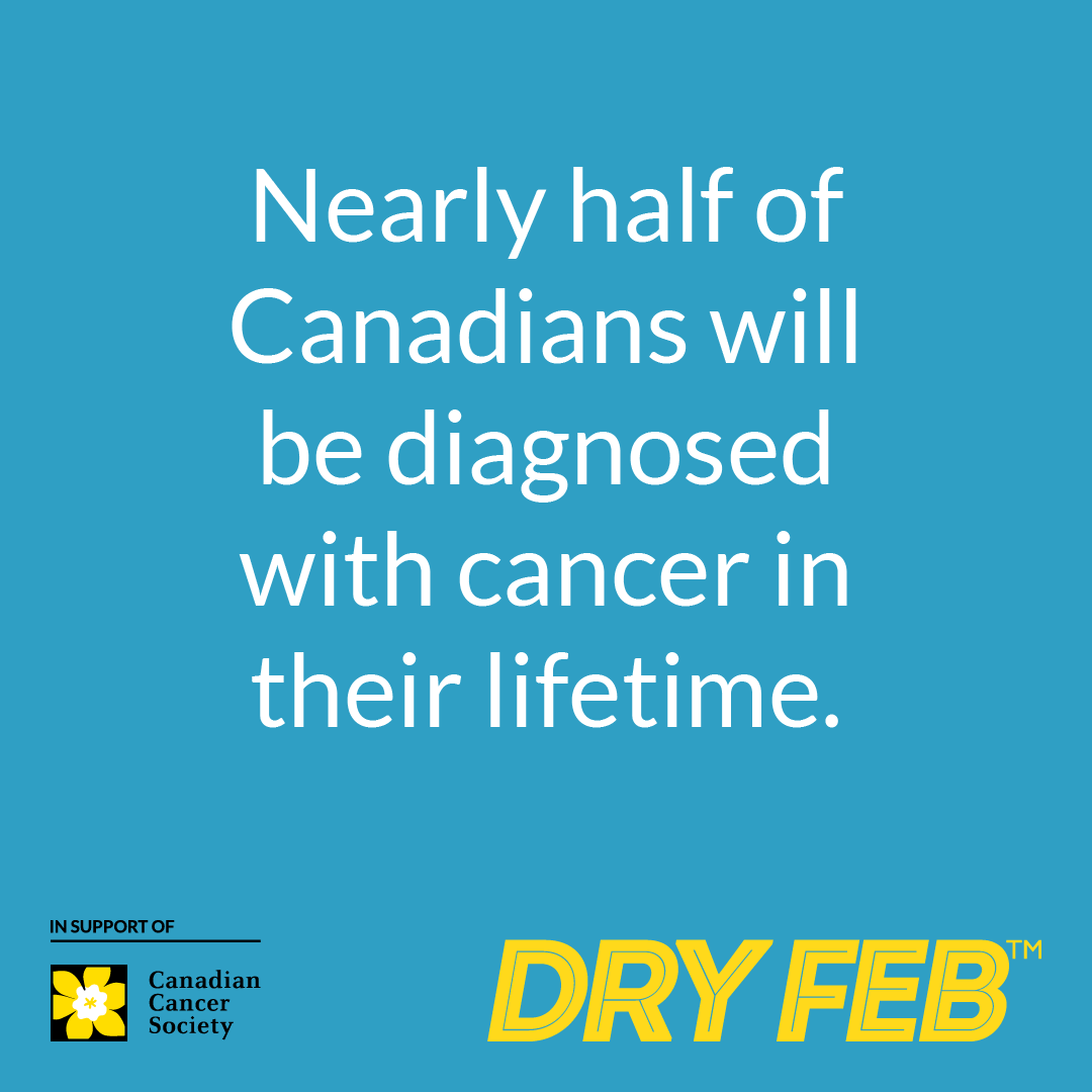 Are you ready to go Dry and help the Canadian Cancer Society continue to fuel high-performance research?
 
To save and improve the lives of those facing cancer.

Sign up today and start fundraising 🌟

bit.ly/3DsPnj9