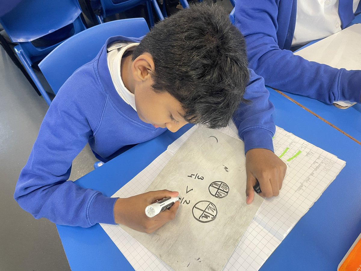 AbbeyPrimary's tweet image. Today #Y5 were representing fractions pictorially to recognise which fraction was greater. #fractions #maths