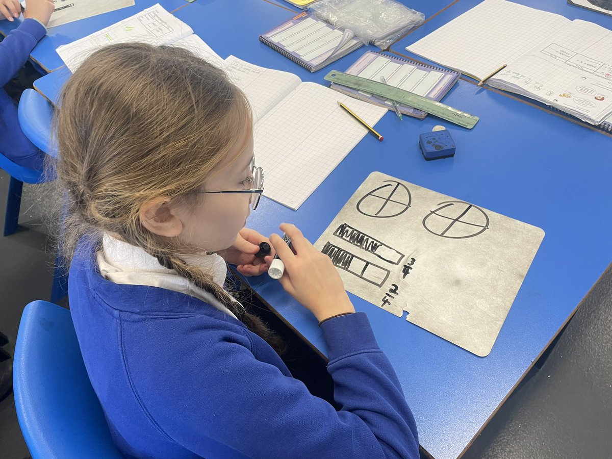 AbbeyPrimary's tweet image. Today #Y5 were representing fractions pictorially to recognise which fraction was greater. #fractions #maths