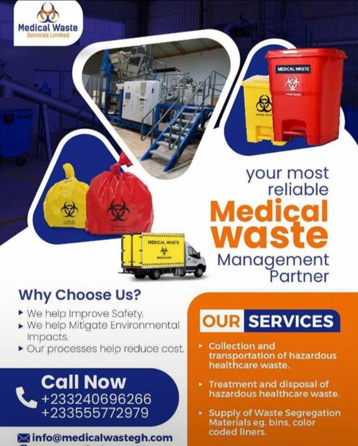 KwameJudah's tweet photo. Bins and Beyond: Our Services Extend to Treatment and Disposal, Ensuring a Healthier Tomorrow. Trust @medicalwastegh for Complete Healthcare Waste Solutions.
#medicalwasteservices
#CompleteCare #WasteWellManaged
#ExcellenceInWaste #HealthcareLeadership
#NurturingHealth https://t.co/8triW0zSbJ