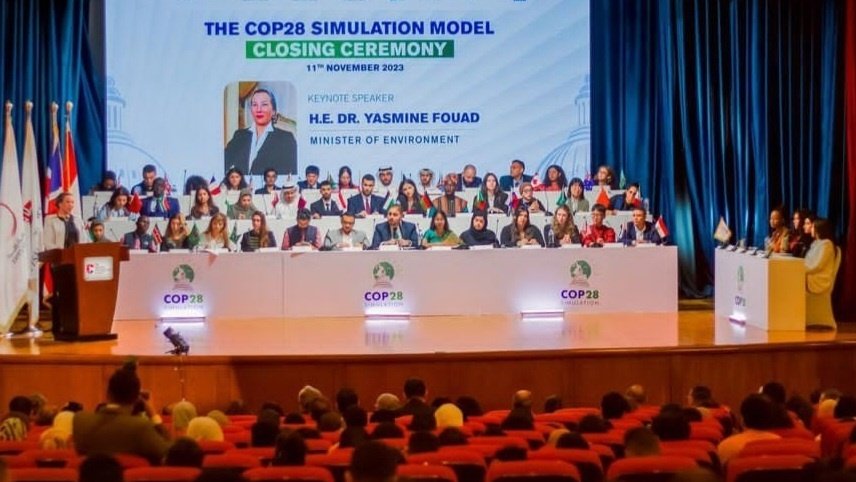 rachadsanoussi's tweet photo. 🌱 Grateful for the enriching journey at the #COP28 #SimulationModel! From technical sessions to closed negotiating groups, the closing plenary session marked a pivotal moment. Our simulation #declaration will be presented at @COP28_UAE contributing to global #climate action 🇦🇪 https://t.co/qeaTO6evBT